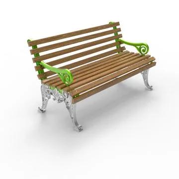 3d render image of aluminum bench White night 09 Stock Illustration