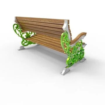 3d render image of aluminum bench Flora 05 Stock Illustration