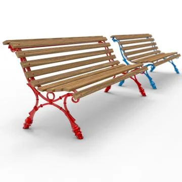 3d render image of aluminum bench new Europe 06 Illustrazione stock