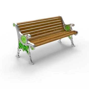 3d render image of aluminum bench Openwork 09 Stock Illustration