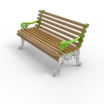 3d render image of aluminum bench White night 03 Stock Illustration
