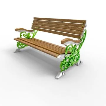 3d render image of aluminum bench Flora 08 Stock Illustration