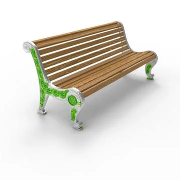 3d render image of aluminum bench Urban 06 Stock Illustration