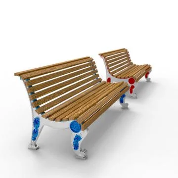 3d render image of aluminum bench Admiral 02 Stock Illustration