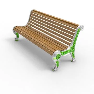 3d render image of aluminum bench Urban 10 Stock Illustration