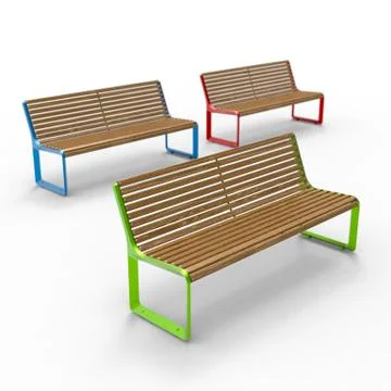 3d render image of aluminum bench Warsaw 08 Stock Illustration