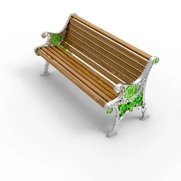 3d render image of aluminum bench Openwork 03 Stock Illustration