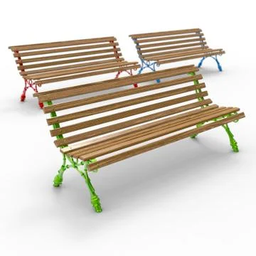 3d render image of aluminum bench new Europe 08 Stock Illustration