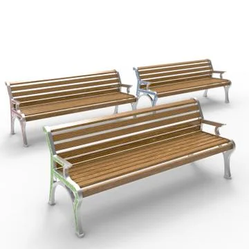 3d render image of aluminum bench Retro Stile 05 Illustrazione stock
