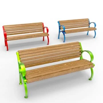 3d render image of aluminum bench Quarter 03 Stock Illustration