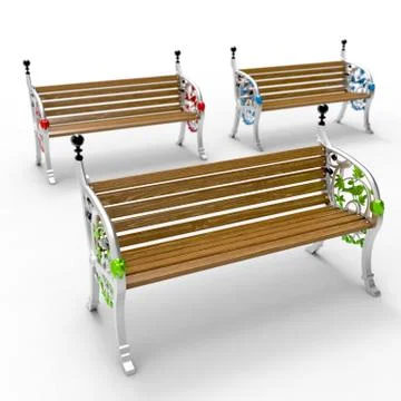 3d render image of aluminum bench Nightingale 08 Stock Illustration