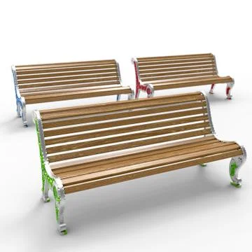 3d render image of aluminum bench Urban 07 Stock-Illustration