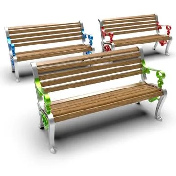 3d render image of aluminum bench Hephaestus 04 Illustrazione stock