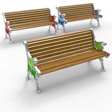 3d render image of aluminum bench Openwork 10 Stock-Illustration