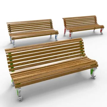 3d render image of aluminum bench Admiral 03 Stock Illustration