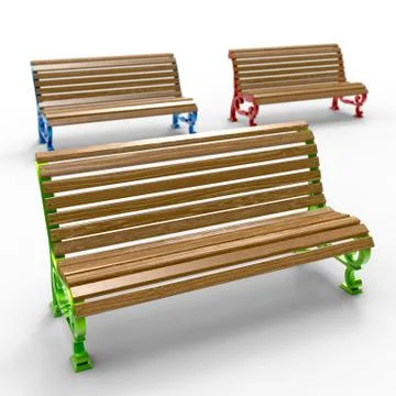 3d render image of aluminum bench Petersburg 02 Illustrazione stock