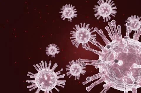 3D render image of the corona virus cells or covid19 inside the body. Stock Illustration