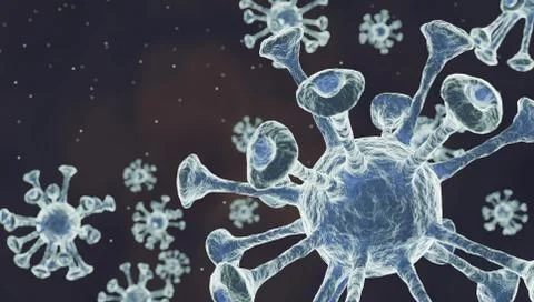 3D render image of the corona virus cells or covid19 inside the body. Stock Illustration