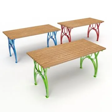 3d render image of a forged table Flora 02 Illustrazione stock