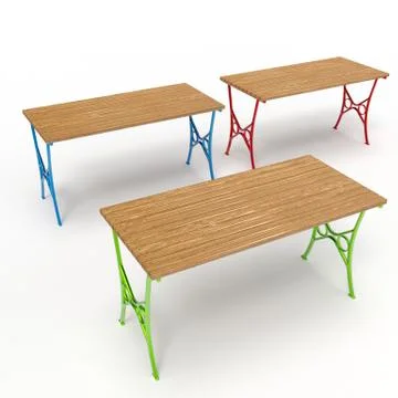 3d render image of a forged table Boulevard 02 Stock-Illustration