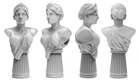 3d render image of greek female sculture. Stock Illustration