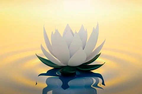 3d render image of le ots flower on calm ripple water Stock Illustration