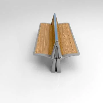 3d render image of Lily bench aluminum double 04 Stock Illustration