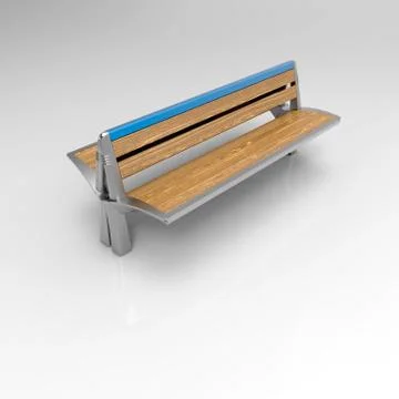 3d render image of Lily bench aluminum double 05 Stock Illustration