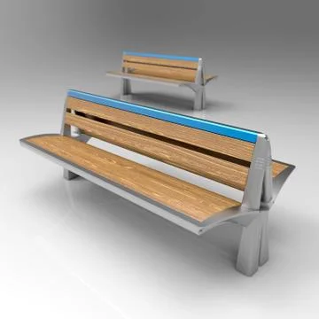 3d render image of Lily bench aluminum double 02 Illustrazione stock