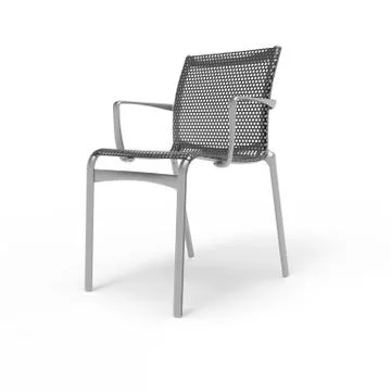 3d render image of a perforated metal office chair 01 Stock Illustration
