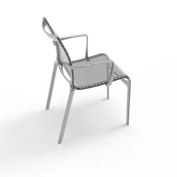 3d render image of a perforated metal office chair 06 Stock-Illustration