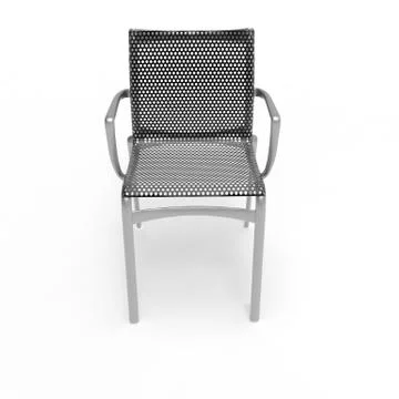 3d render image of a perforated metal office chair 02 Stock Illustration
