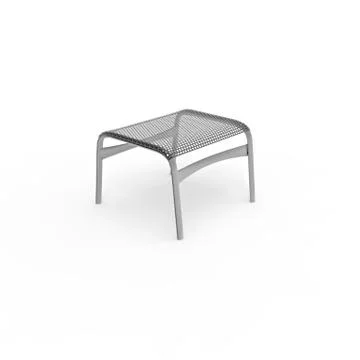 3d render image of a small stool made of perforated metal 01 Illustrazione stock