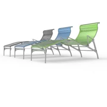 3d render image of a sunbed made of perforated metal 04 Stock Illustration