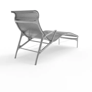 3d render image of a sunbed made of perforated metal 07 Stock Illustration