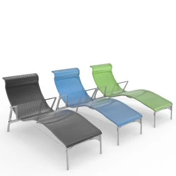 3d render image of a sunbed made of perforated metal 06 Stock Illustration