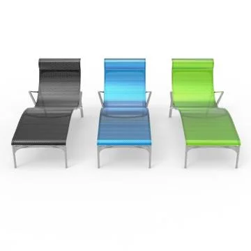 3d render image of a sunbed made of perforated metal 05 Stock Illustration