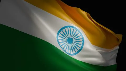 3D render of the Indian flag Stock Photos