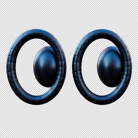 3D Render of Inflatable Balloon Eyes with Moving Pupils Looking Side to Sid.. Stock Footage 317741816