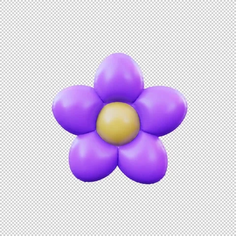 3D Render of Inflatable Balloon Flower with Stretching Petals in Seamless L.. Stock Footage 317741723