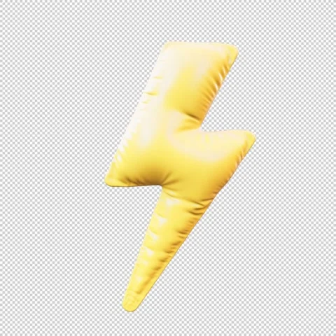 3D Render of Inflatable Balloon Lightning Bolt Spinning in Seamless Loop An.. Stock Footage 317741798