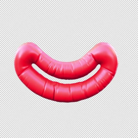 3D Render of Inflatable Balloon Mouth Stretching in Loop Animation with Tra.. Stock Footage 317741844
