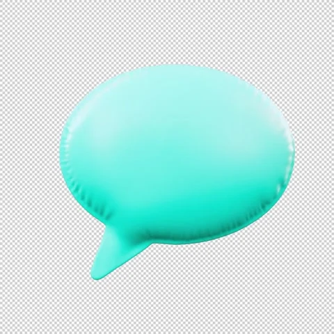 3D Render of Inflatable Balloon Speech Bubble Growing in Loop Animation wit.. Stock Footage 317741808