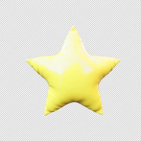3D Render of Inflatable Balloon Star Pulsating Animation with Transparent B.. Stock Footage 317741839