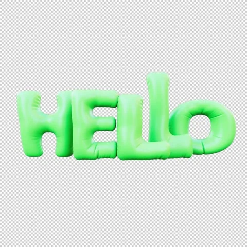 3D Render of Inflatable Balloon Text "HELLO" with Stretching Letters in Sea.. Stock Footage 317741728