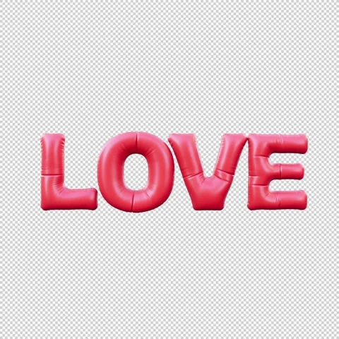 3D Render of Inflatable Balloon Text "LOVE" Popping Bigger in Loop Animatio.. Stock Footage 317741777