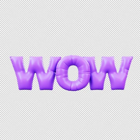 3D Render of Inflatable Balloon Text "WOW" Swaying in Seamless Loop Animati.. Stock Footage 317741779