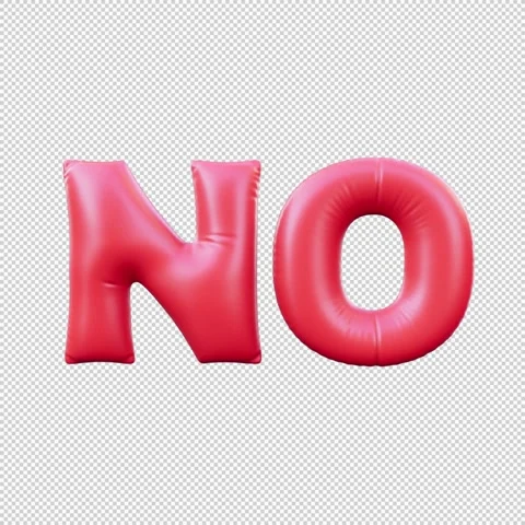 3D Render of Inflatable Balloon Text "NO" Stretching Upward in Loop Animati.. Stock Footage 317741803