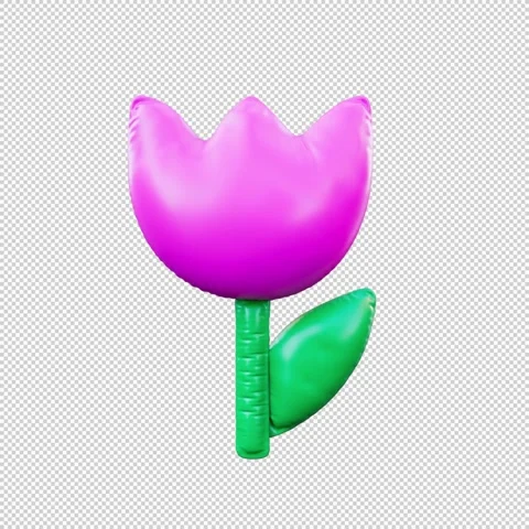 3D Render of Inflatable Balloon Tulip Gently Swaying in Seamless Loop Anima.. Stock Footage 317741743