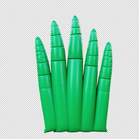 3D Render of Inflatable Green Balloon Grass Blades Gently Waving in Seamles.. Stock Footage 317741694